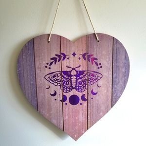 Lunar moth wooden wall decor